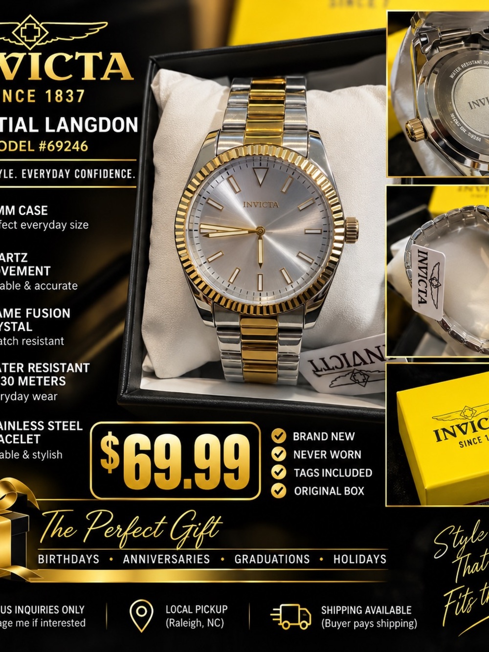 Invicta Men's Two-Tone Silver and Gold Bracelet Watch